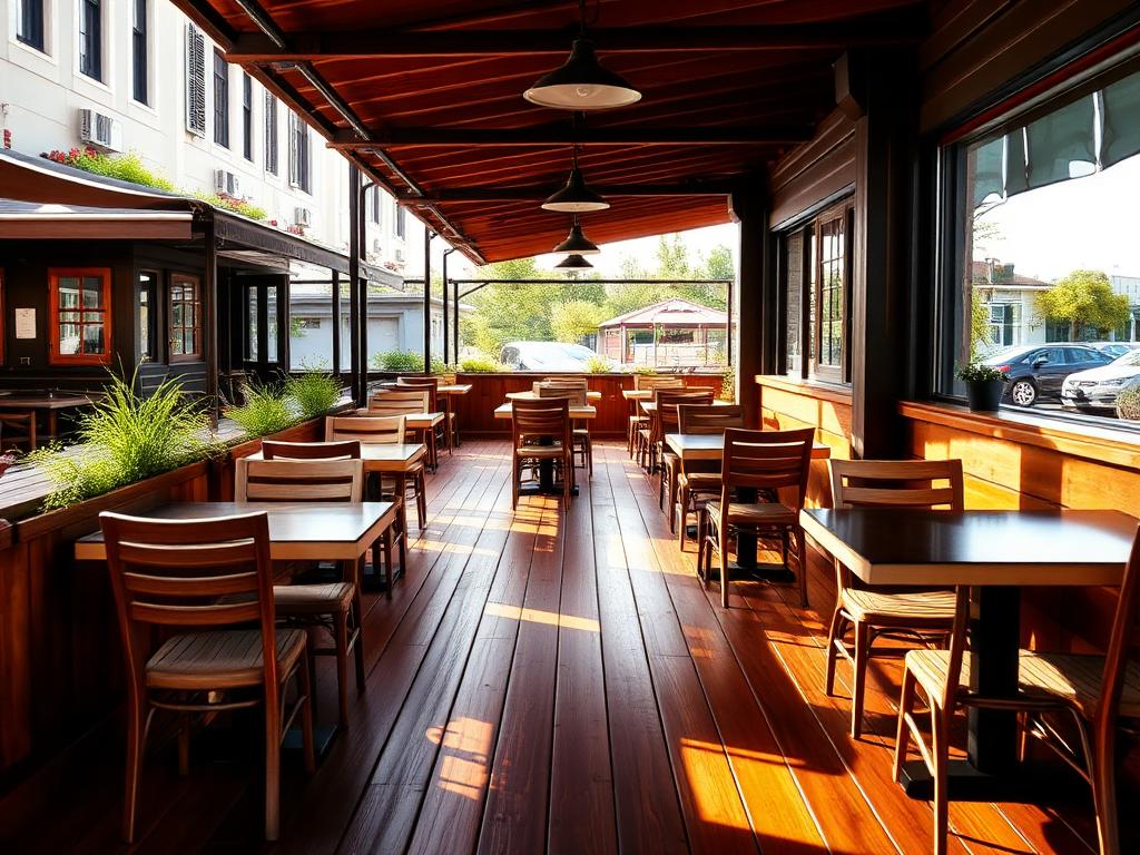 Oliën van vlonder bij Italiaans restaurant — vlonderproject Oliën door Vlonderhoud Oliën van vlonder bij Italiaans restaurant — vlonderproject Oliën door Vlonderhoud
