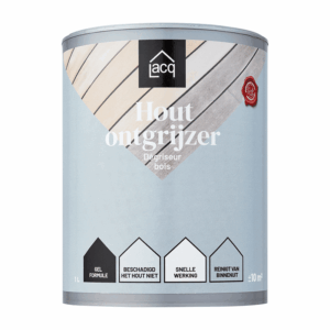 Blik Lacq Houtontgrijzer 1 liter – gelvormige reiniger voor vergrijsd buitenhout, veilig en effectief